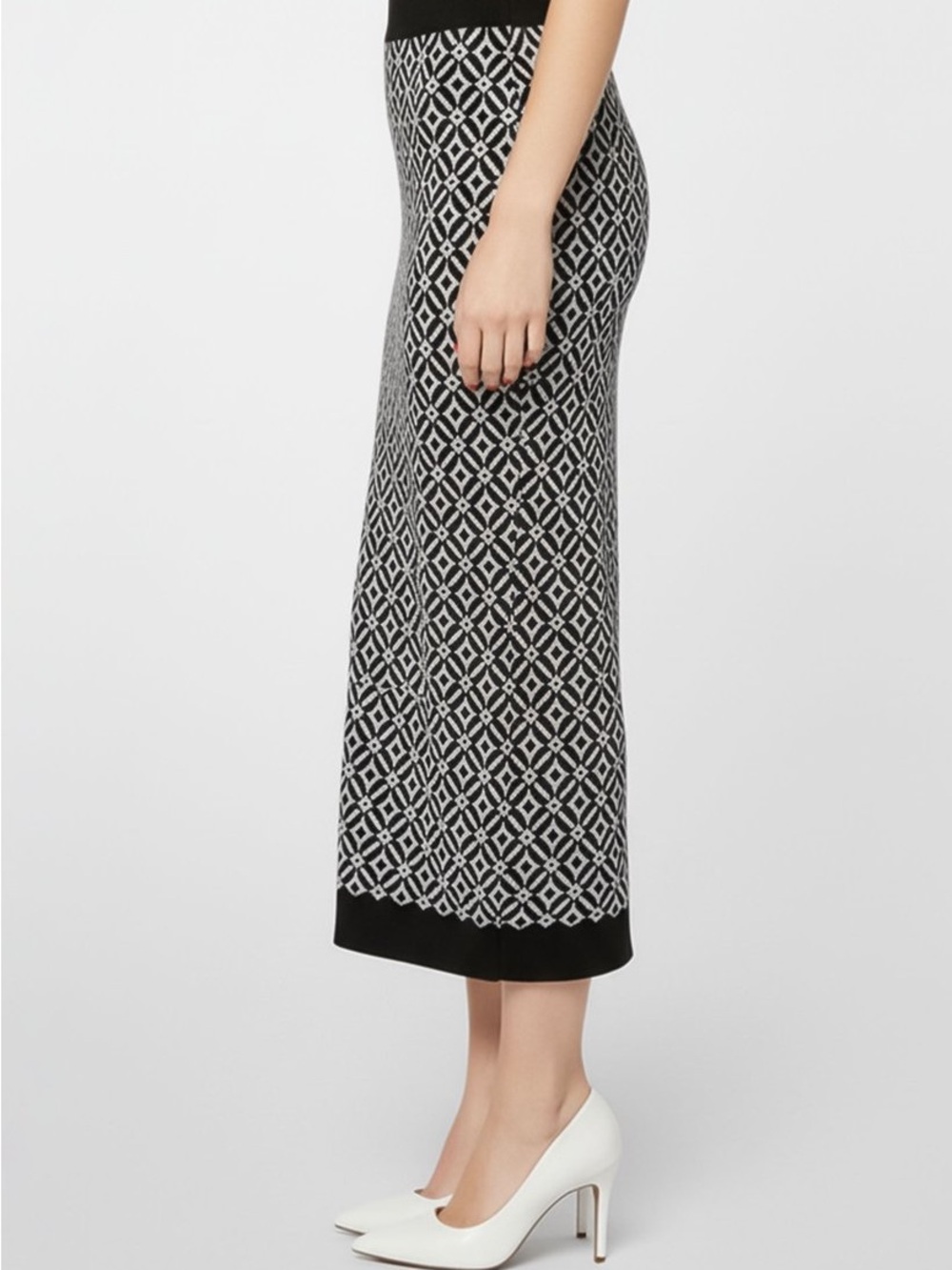 MICHAEL Michael Kors logo-jacquard stretch-knit pencil skirt